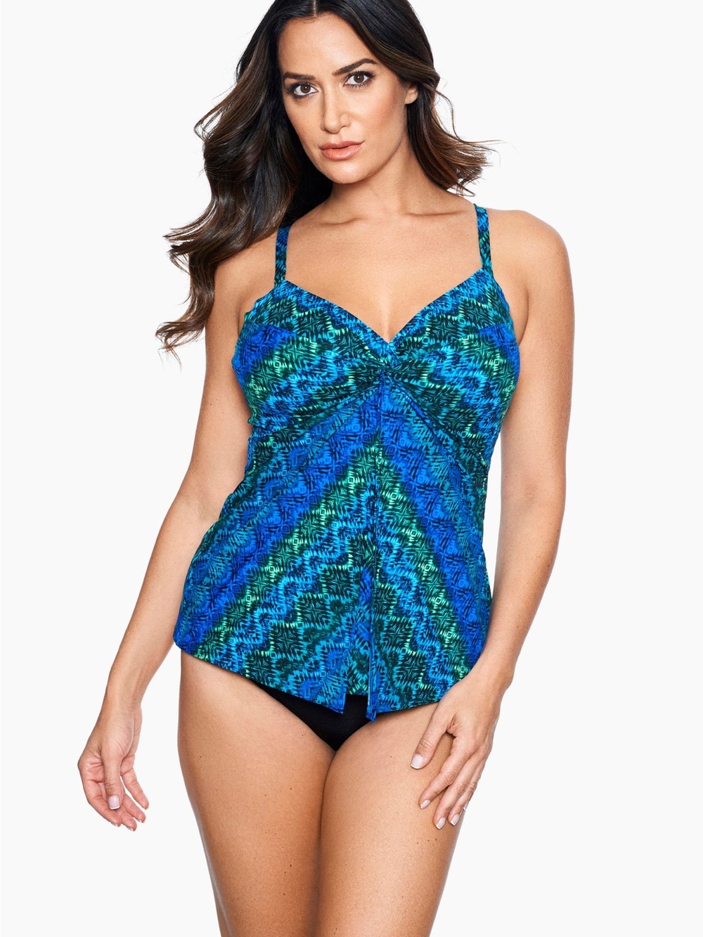 Miracle Suit Love Knot Tankini Top in Ocean Ombre 16 Like New Swim